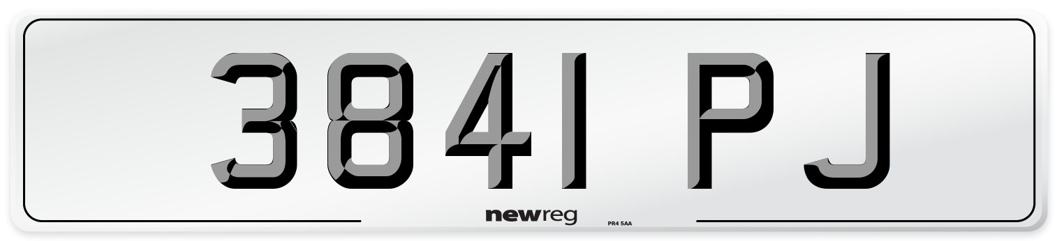 3841 PJ Number Plate from New Reg